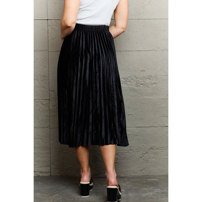 Ninexis Classy Accordion Pleated Flowy Midi Skirt