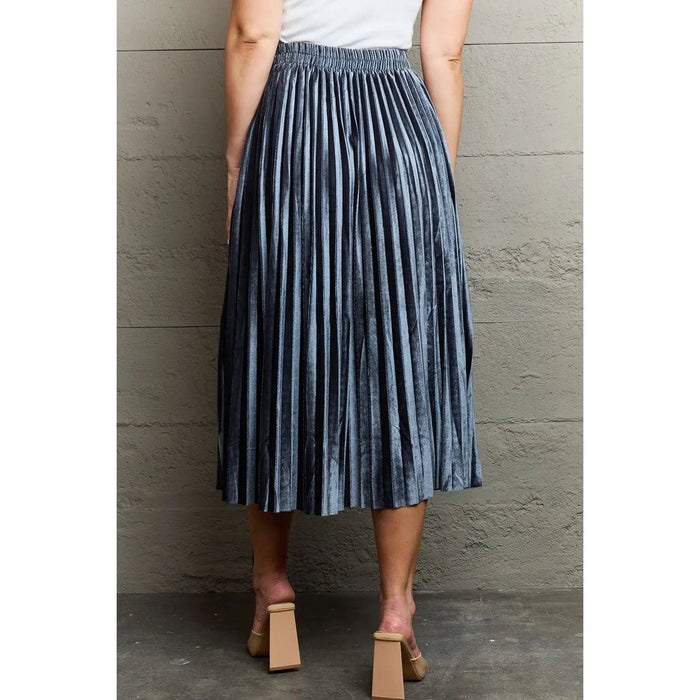 Ninexis Classy Accordion Pleated Flowy Midi Skirt