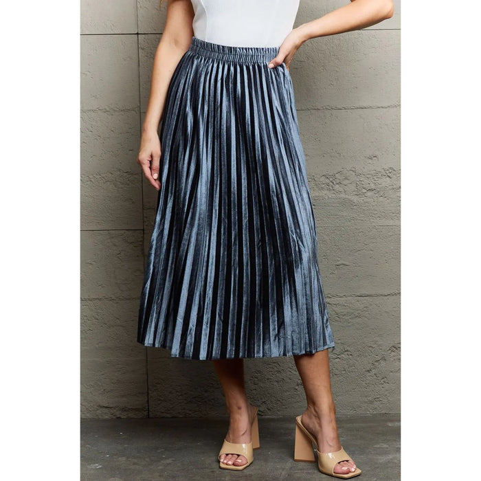 Ninexis Classy Accordion Pleated Flowy Midi Skirt