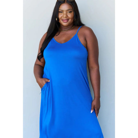 Ninexis Good Energy Cami Side Slit Maxi Dress in Royal Blue