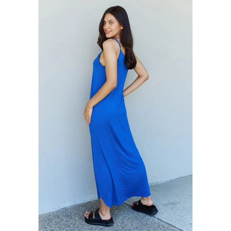 Ninexis Good Energy Cami Side Slit Maxi Dress in Royal Blue