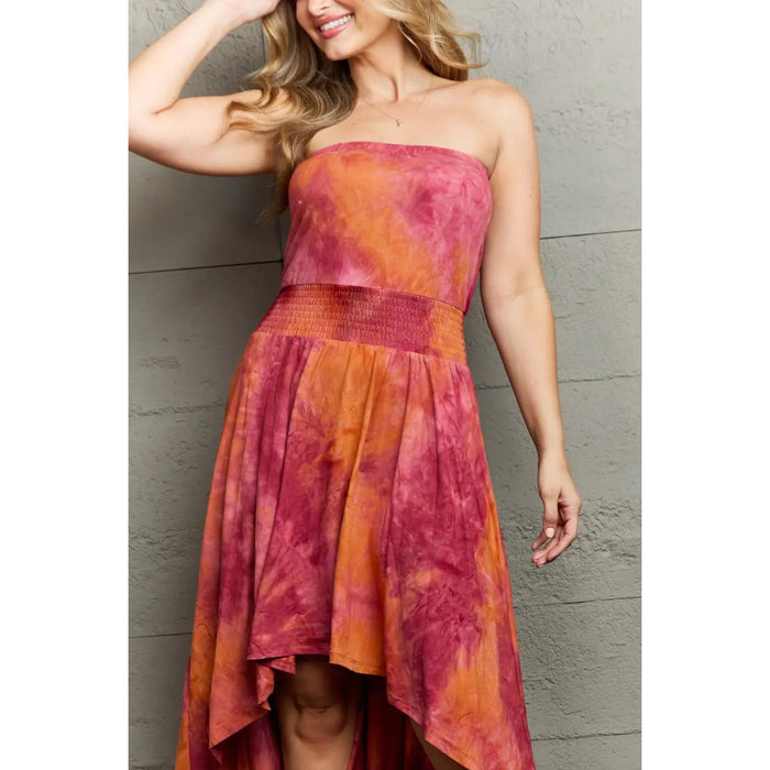 Ninexis In The Mix Sleeveless High Low Tie Dye Dress