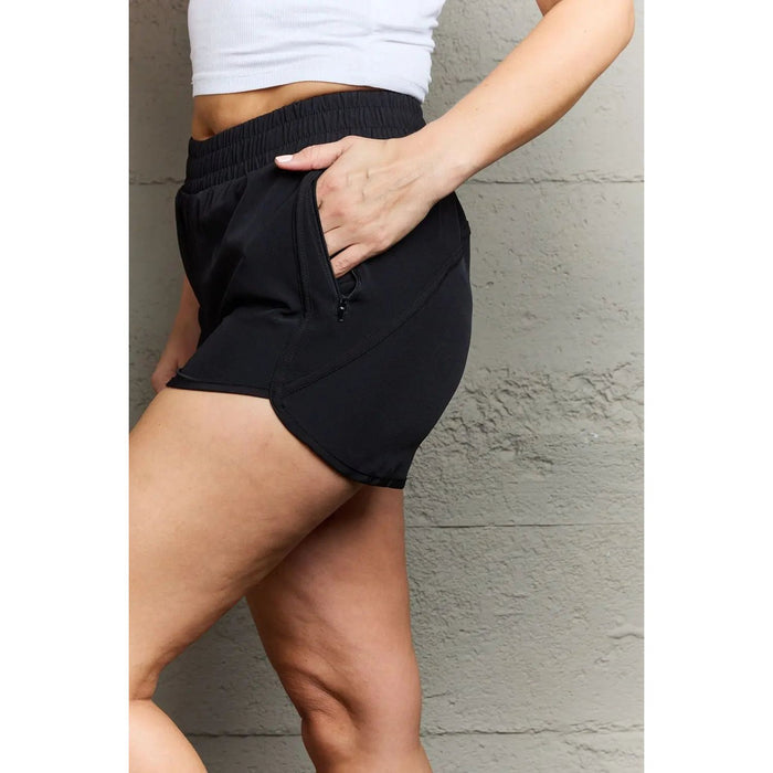 Reach My Goals Zipper Pocket Detail Active Shorts