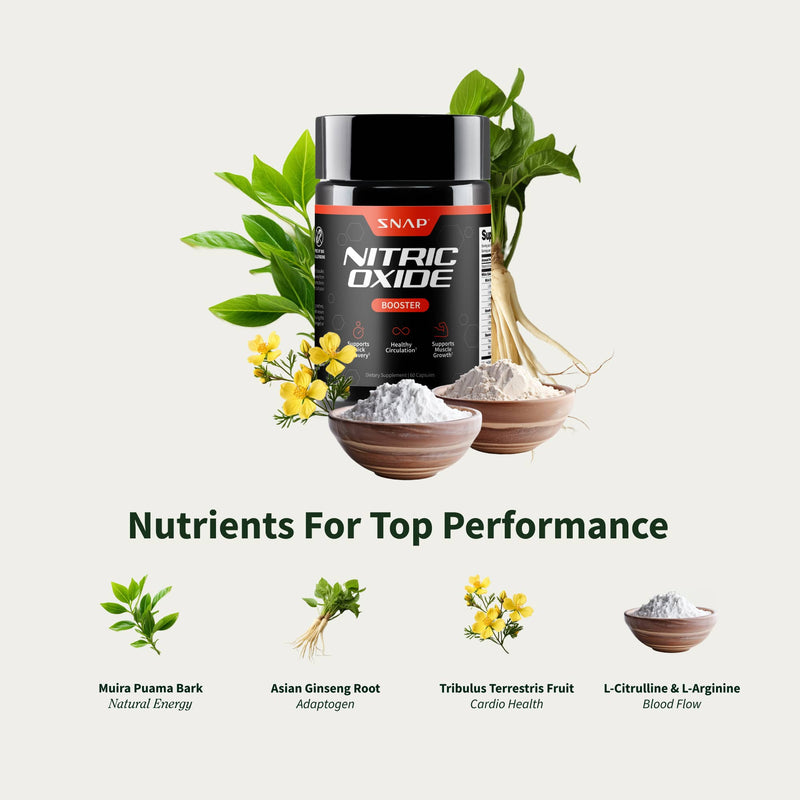 Snap Supplements Nitric Oxide + Testo Booster (2+1 BOGO)