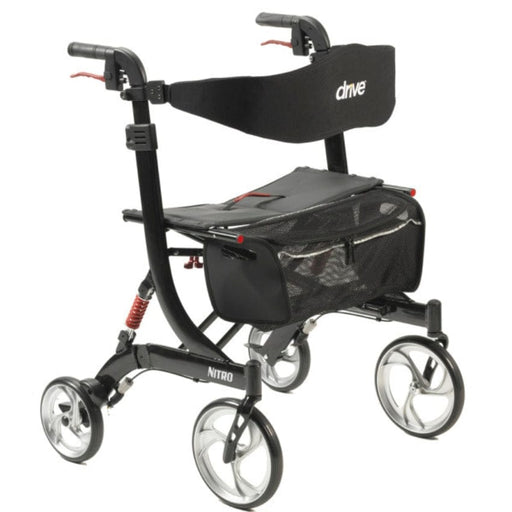 Drive Medical Euro-Style Rollator Walker, Textured Black Walkers