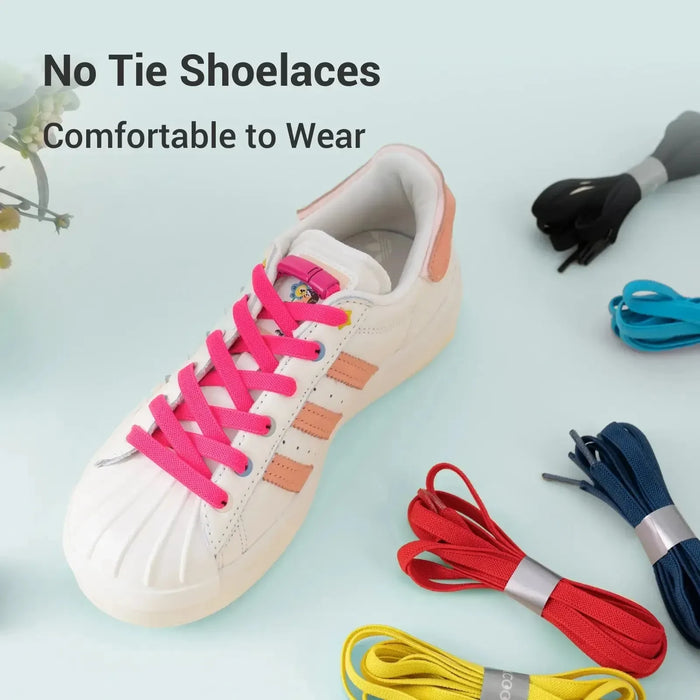 8 Pairs No Tie Shoelace Replacement With Magnetic Lace Lock