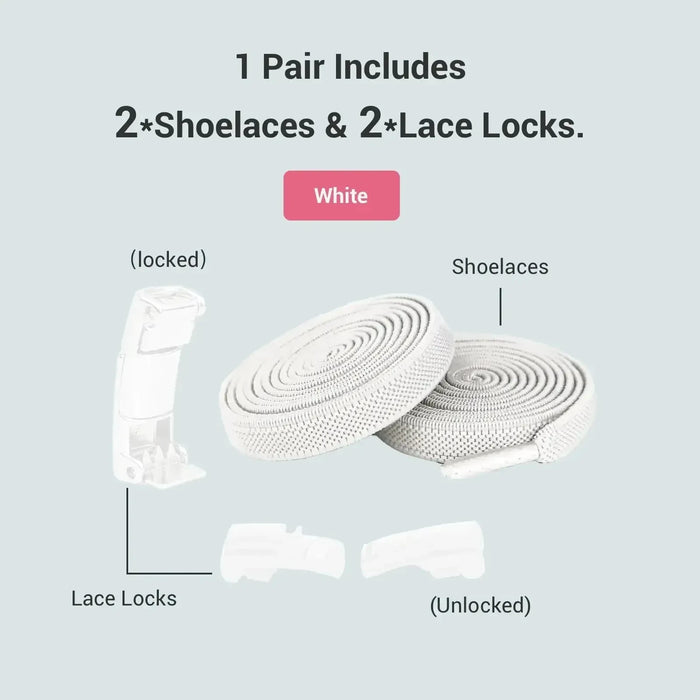 8 Pairs No Tie Shoelace Replacement With Magnetic Lace Lock