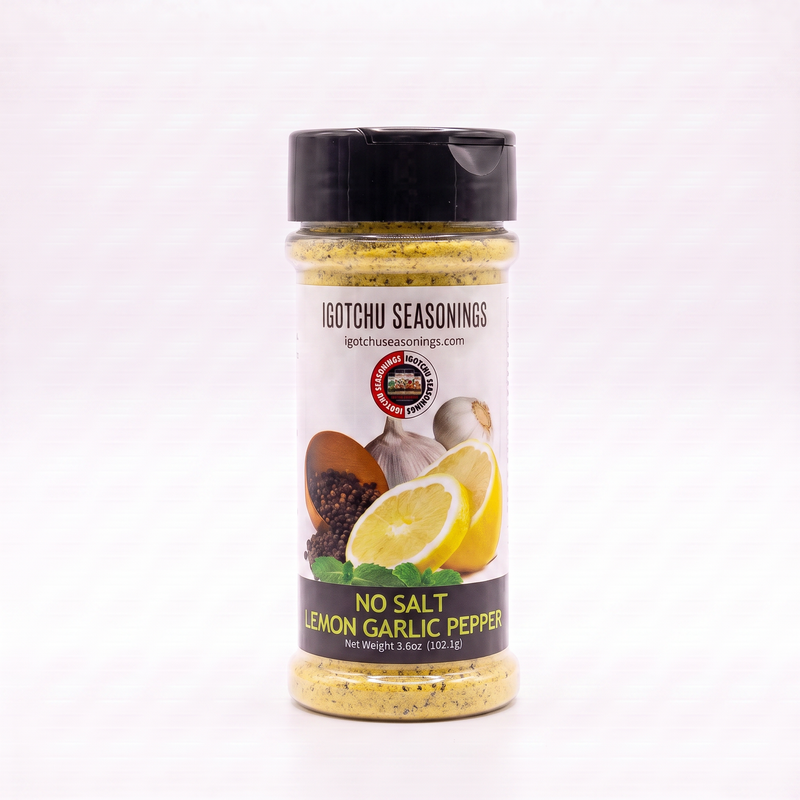 Igotchu Seasonings Igotchu No Salt Lemon Garlic Pepper Seasonings & Spices White Smoke 5.5 oz,8 oz