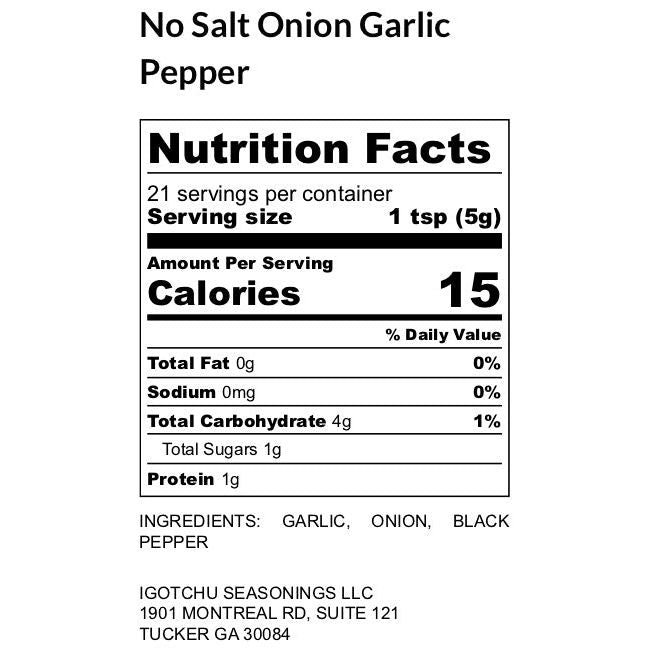 Igotchu Seasonings Igotchu No Salt Onion Garlic pepper Seasonings & Spices