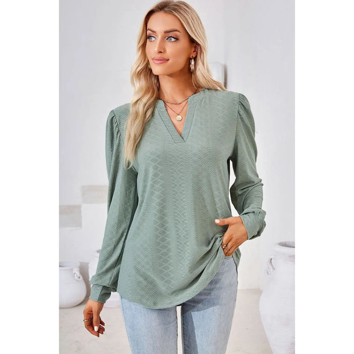 Notched Long Sleeve T-Shirt