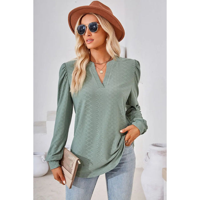 Notched Long Sleeve T-Shirt