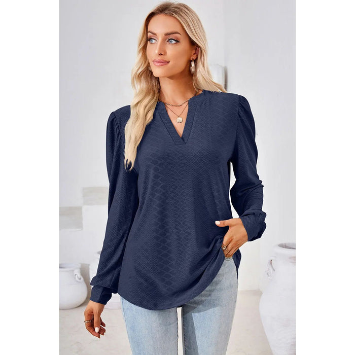 Notched Long Sleeve T-Shirt