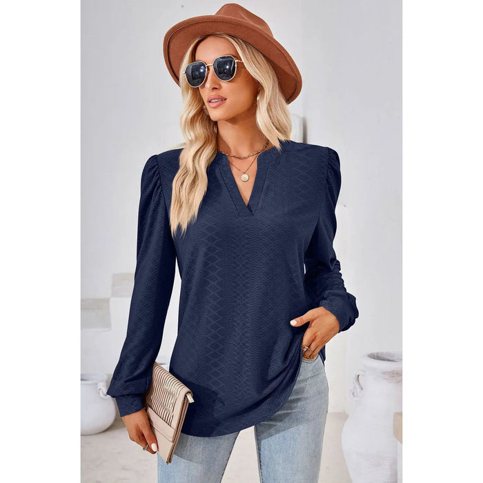 Notched Long Sleeve T-Shirt