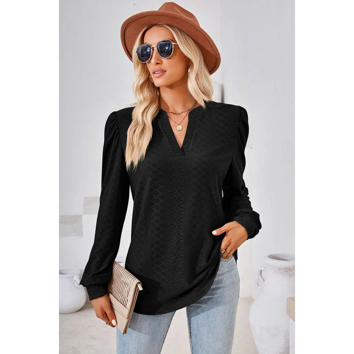 Notched Long Sleeve T-Shirt