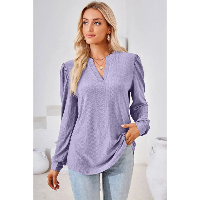 Notched Long Sleeve T-Shirt