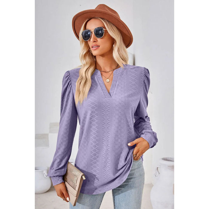 Notched Long Sleeve T-Shirt