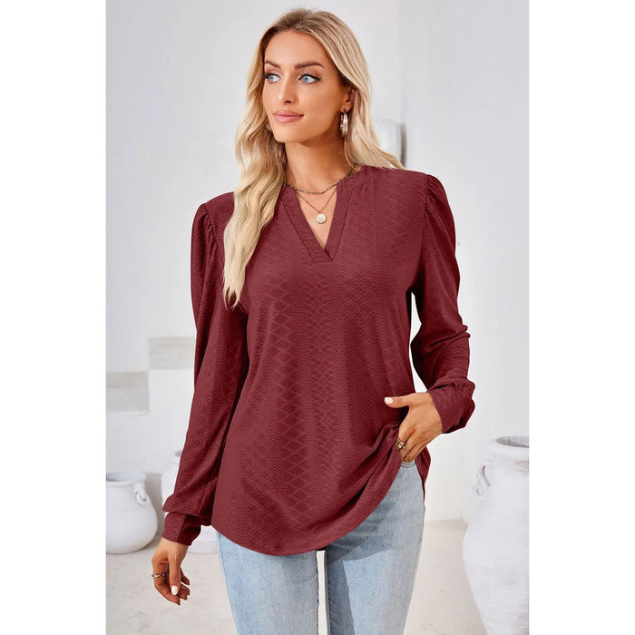 Notched Long Sleeve T-Shirt