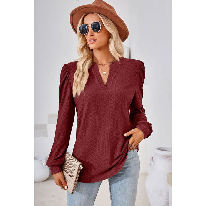 Notched Long Sleeve T-Shirt