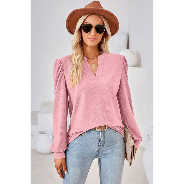 Notched Long Sleeve T-Shirt