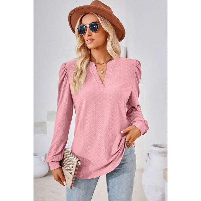 Notched Long Sleeve T-Shirt