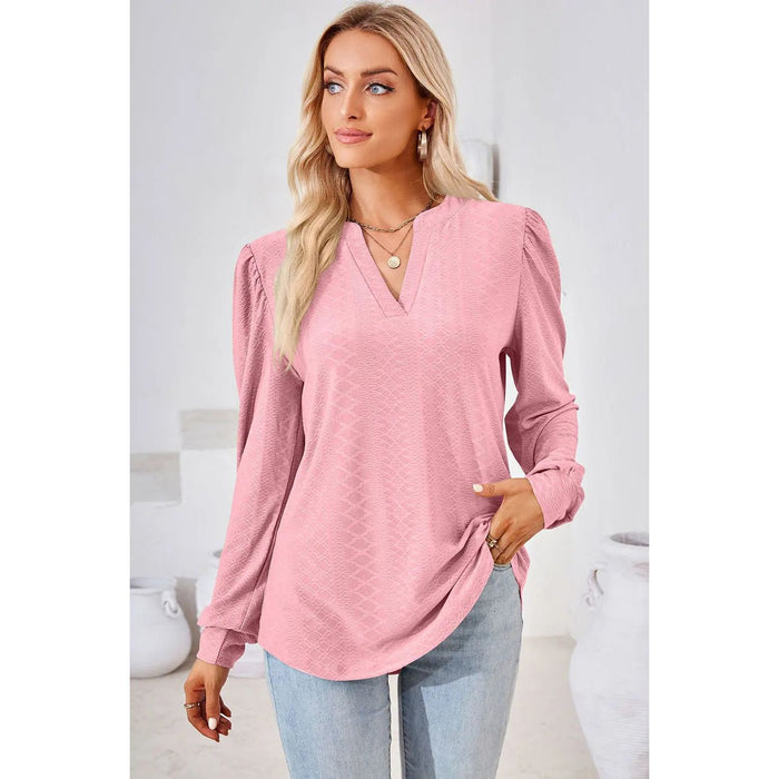 Notched Long Sleeve T-Shirt