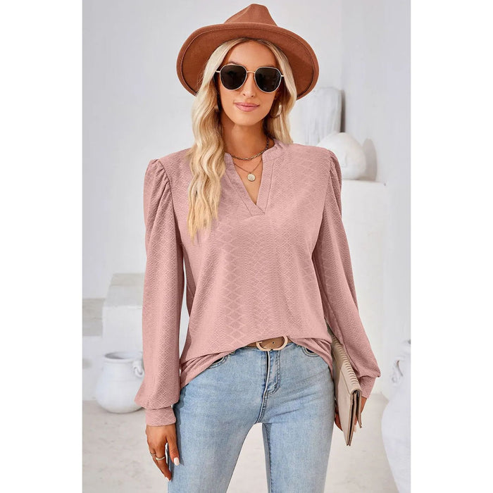 Notched Long Sleeve T-Shirt