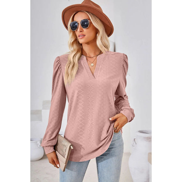 Notched Long Sleeve T-Shirt