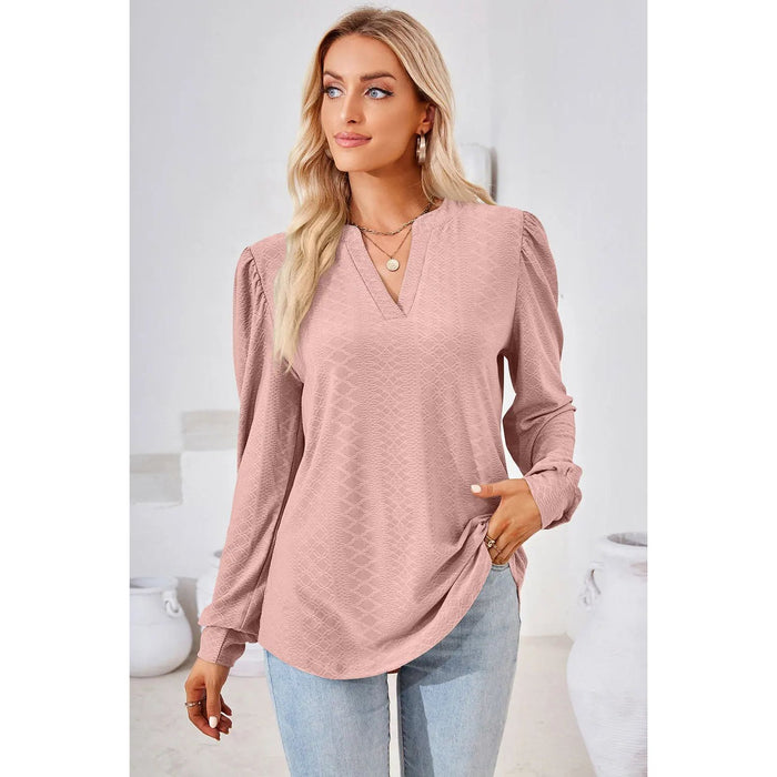 Notched Long Sleeve T-Shirt