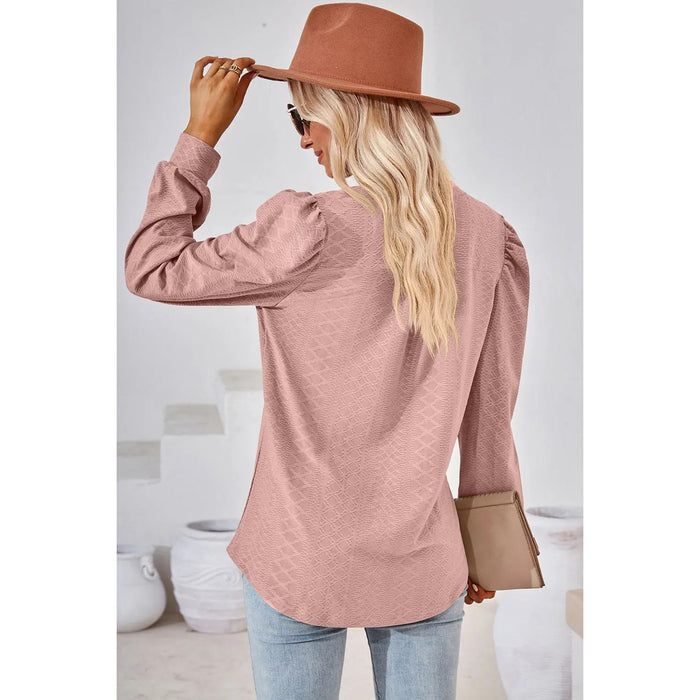 Notched Long Sleeve T-Shirt