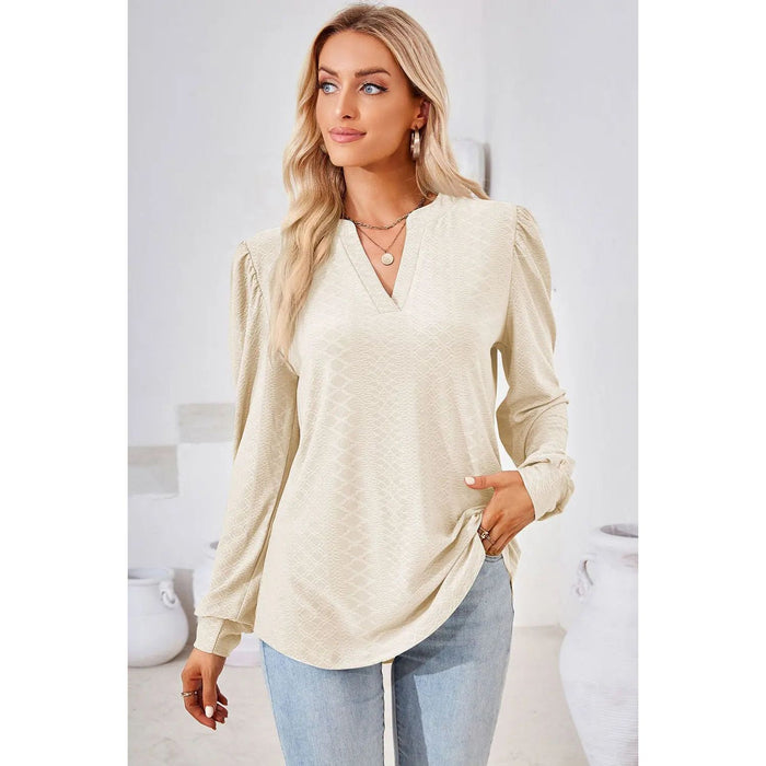 Notched Long Sleeve T-Shirt