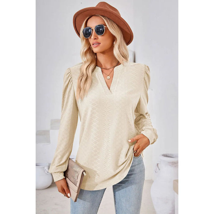 Notched Long Sleeve T-Shirt