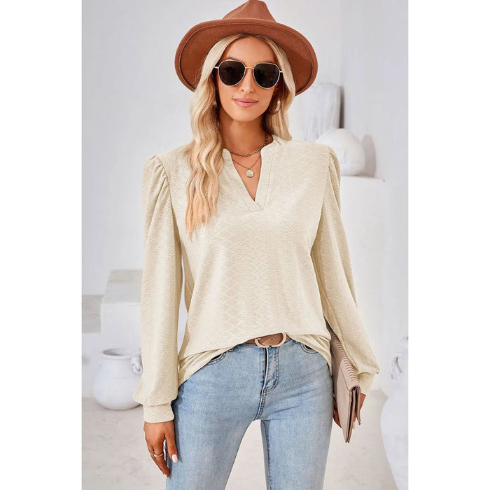 Notched Long Sleeve T-Shirt