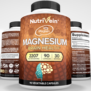 Nutrivein Nutrivein Premium Magtein Magnesium L-Threonate Supplement 2207 mg - 90 Caps (3 a Day) IZ-E7FW-LGN5