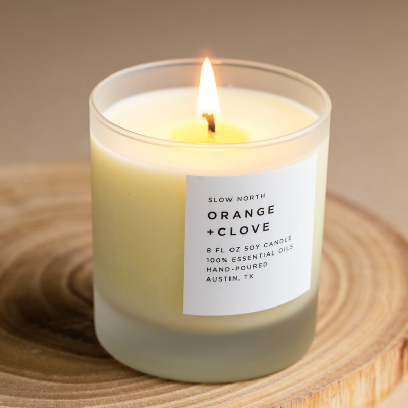 Slow North Orange + Clove - Signature Candle Frosted Candles