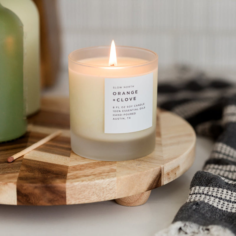 Slow North Orange + Clove - Signature Soy Candle Frosted Candles
