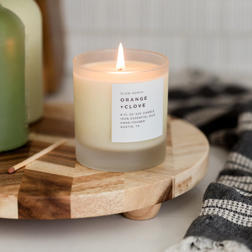 Slow North Orange + Clove - Signature Soy Candle Frosted Candles