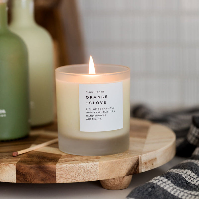 Slow North Orange + Clove - Signature Soy Candle Frosted Candles