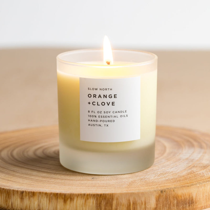 Slow North Orange + Clove - Signature Soy Candle Frosted Candles