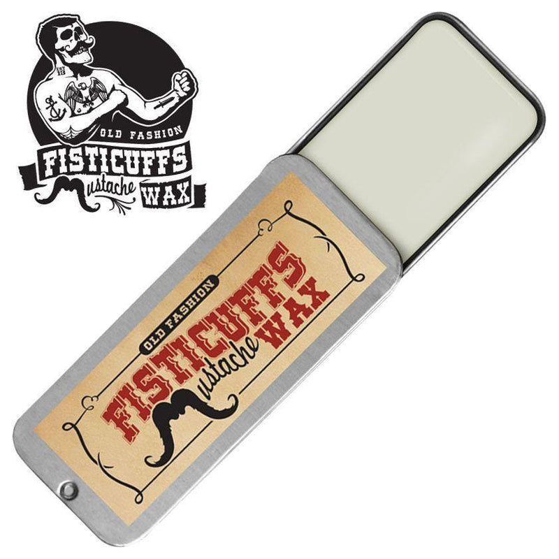 Grave Before Shave 15g slide top tin of Fisticuffs Mustache Wax Mustache Wax