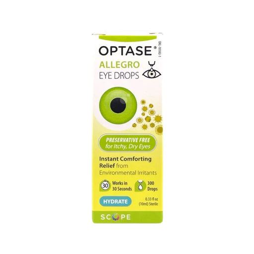 Optase Optase Allegro Eye Drops for Dry Eyes - Eye Drops for Allergies and Eye Itching Symptom Relief - Lub 0.33 Oz Eye Drops