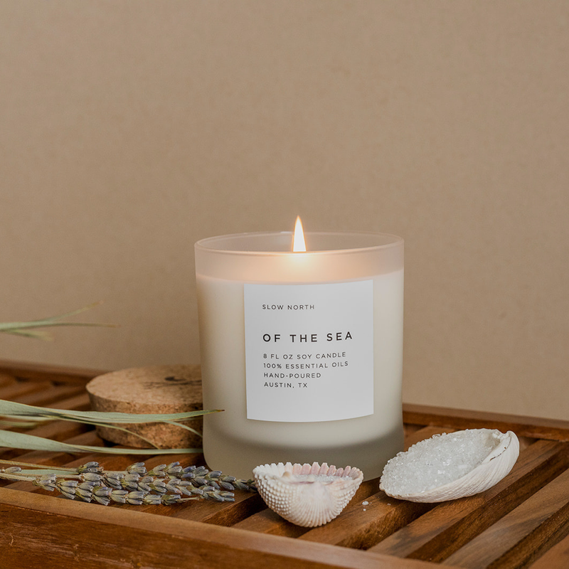 Slow North Of The Sea - Signature Candle (Eucalyptus + Lavender + Peppermint) Frosted Candles