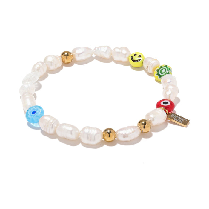 Smiley Face Pearl Bracelet