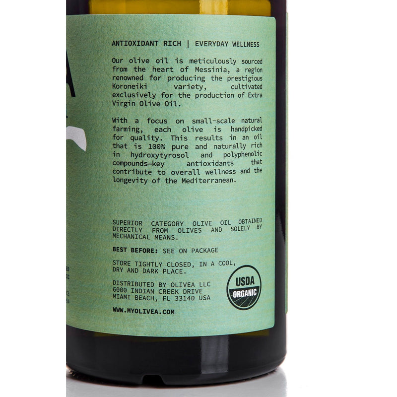 Olivea High Phenolic Extra Virgin Olive Oil — 500+ mg/kg Polyphenols