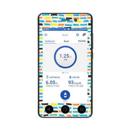 Peelz Colorful Sticks Sticker for Omnipod DASH ® PDM – Pump Peelz Peelz/Stickers