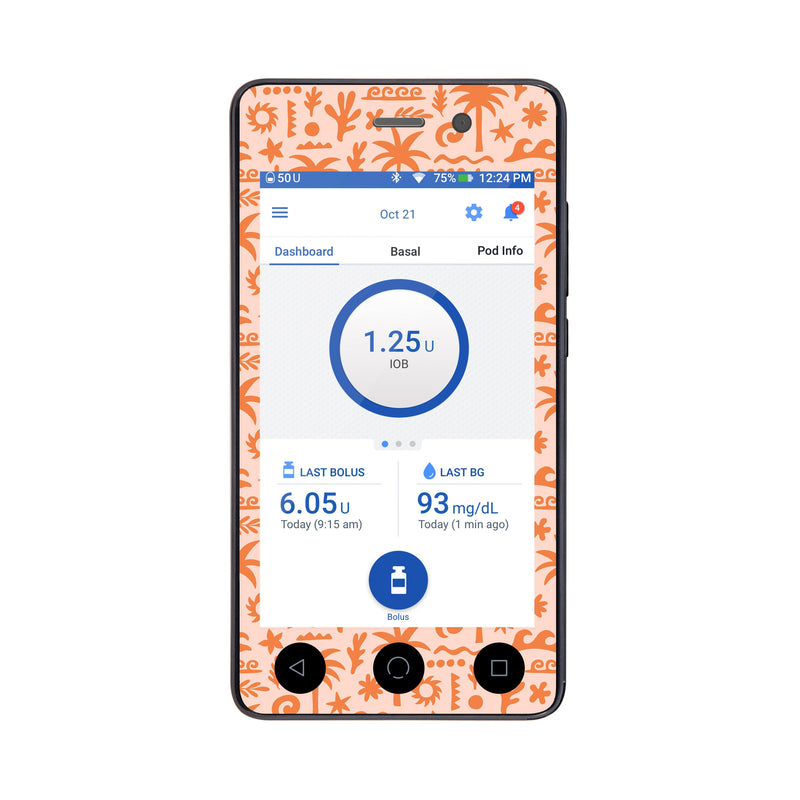 Peelz Terracotta Tides Sticker for Omnipod DASH® PDM – Pump Peelz Peelz/Stickers