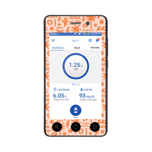 Peelz Terracotta Tides Sticker for Omnipod DASH® PDM – Pump Peelz Peelz/Stickers