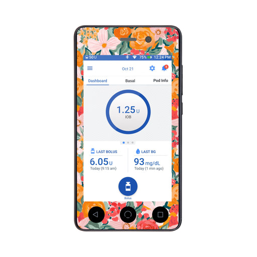 Peelz Blush Blossom Sticker for Omnipod DASH ® PDM – Pump Peelz Peelz/Stickers