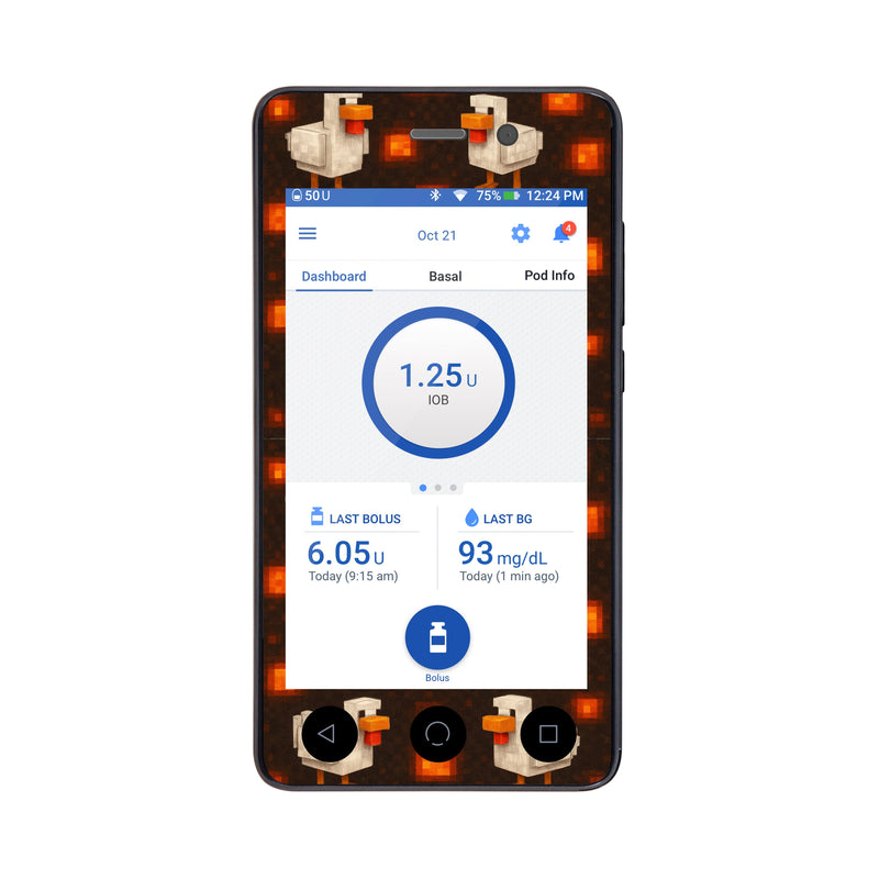 Peelz Inferno Chicken Sticker for Omnipod DASH® PDM – Pump Peelz Peelz/Stickers