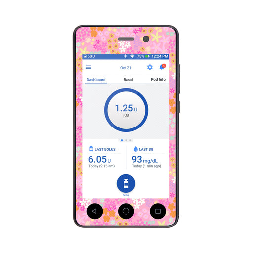 Peelz Pink Petals Sticker for Omnipod DASH ® PDM – Pump Peelz Peelz/Stickers