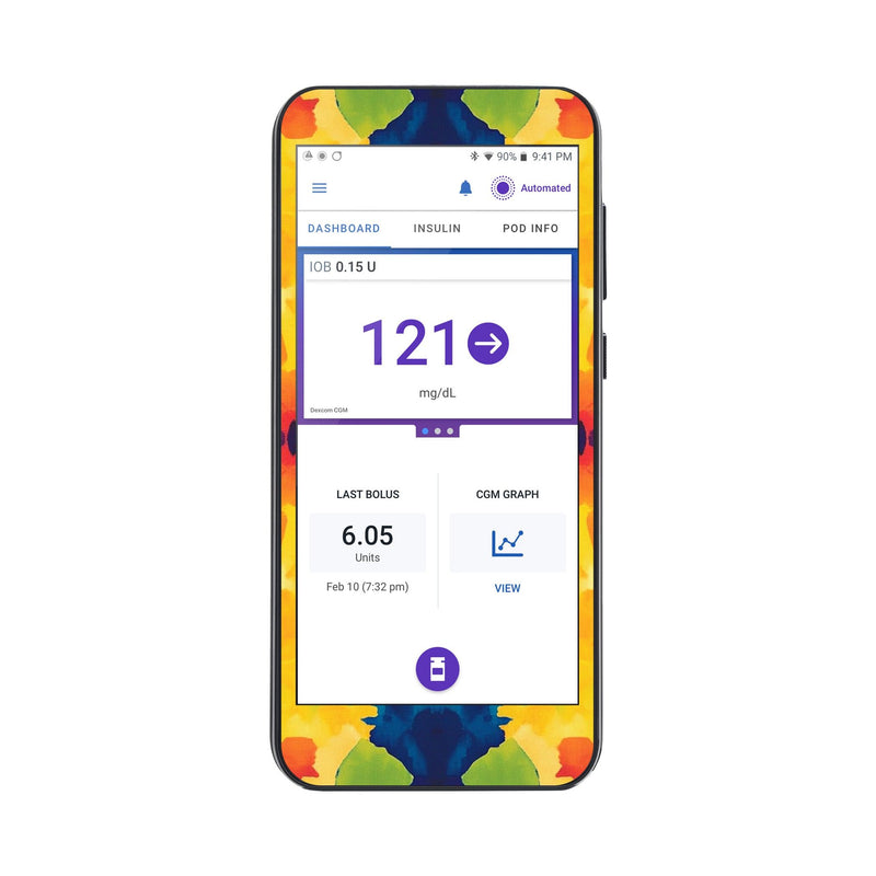 Peelz Bright Tie Dye Sticker for Omnipod ® 5 Controller – Pump Peelz Peelz/Stickers
